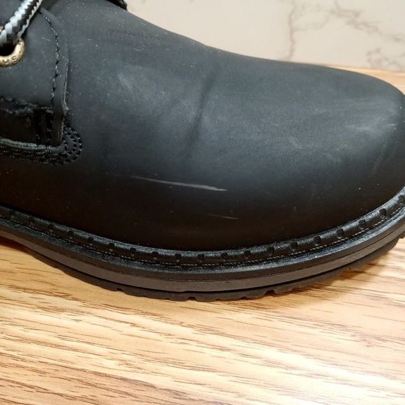 SofySofy Women Sz 9.5 EU 40 Black Combat Boot Lace Round Toe Low Heel Ankle - Picture 15 of 16